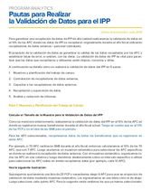 Pautas para Realizar la Validación de Datos IPP